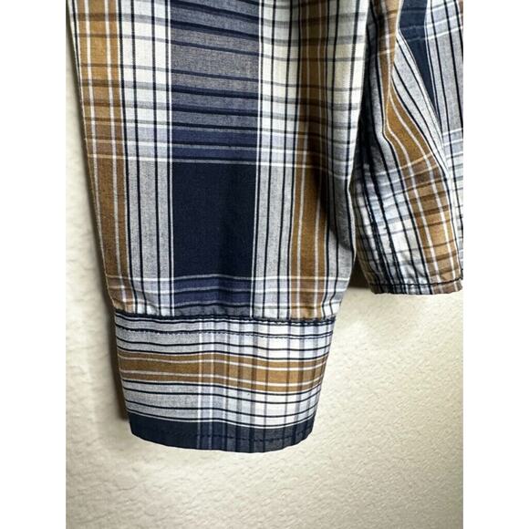 American Rag Womens Small Blue Flannel Longsleeve Button Down Shirt White Pocket - Picture 4 of 10